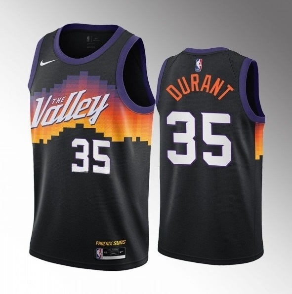Men%27s Phoenix Suns #35 Kevin Durant Balck City Edition Stitched Basketball Jersey